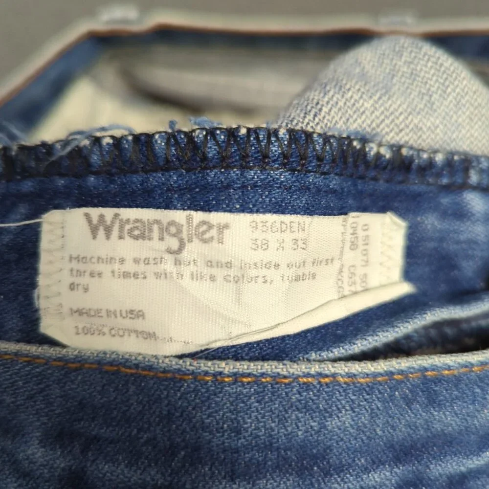 Wrangler VTG Jeans Men's 38x33 Fits 35x31 Blue 936DEN Cowboy Cut Slim USA Made